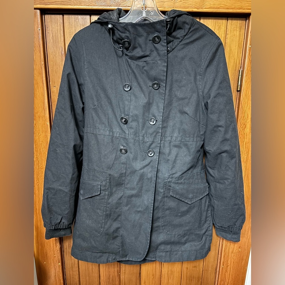 Aritzia Community Black Double-Breasted jacket parka